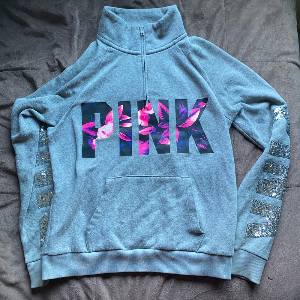 Pink quarter zip long sleeve